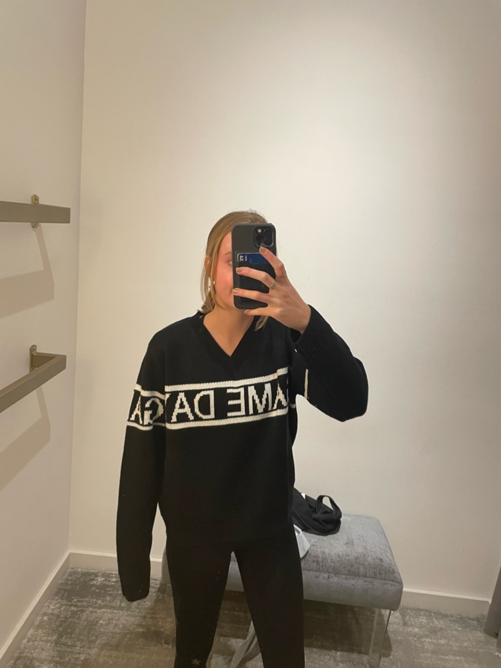Black Knit “Gameday” Sweater